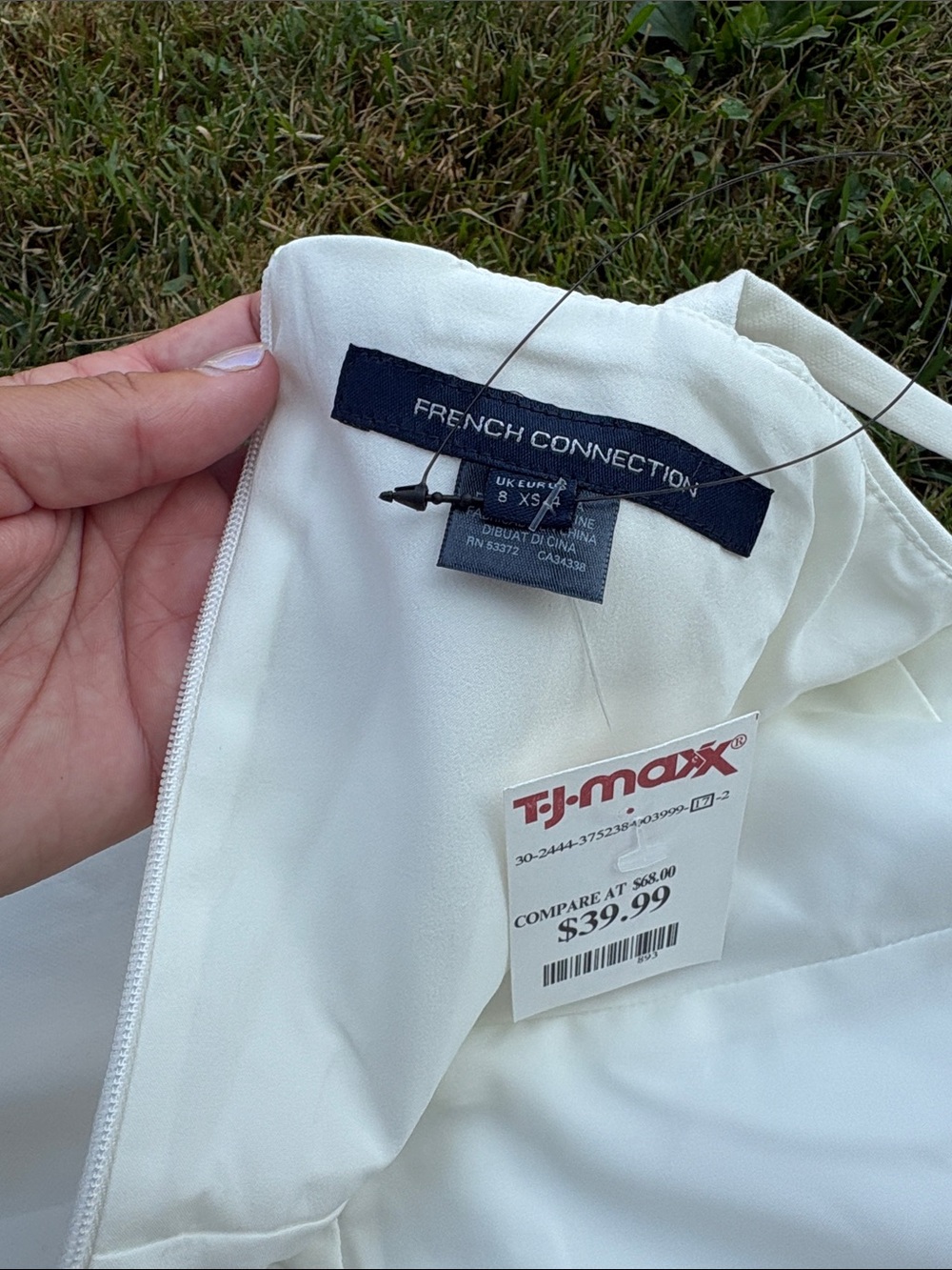 French Connection Classic White Halter Mini Dress with Slim Straps - Picture 3 of 3